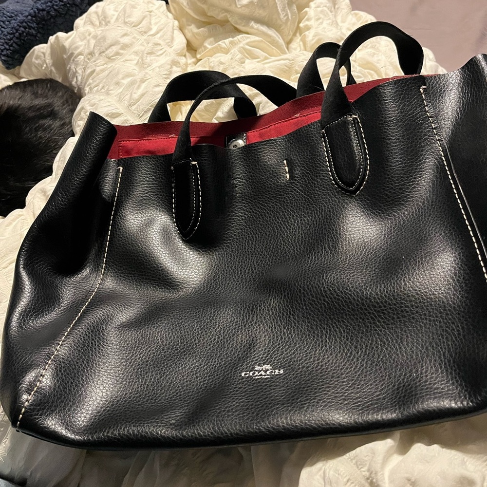 Coach purse with red interior